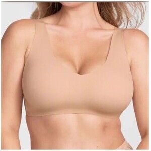 HONEYLOVE LiftWear Sand Beige Wireless V-Neck Smoothing Bra Size XL